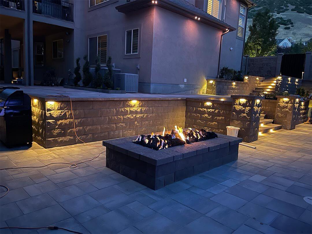 Fire pit at night