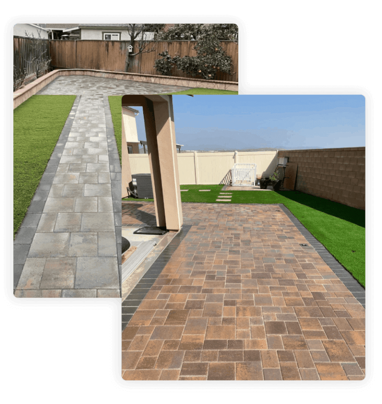 Stone and brick walkways