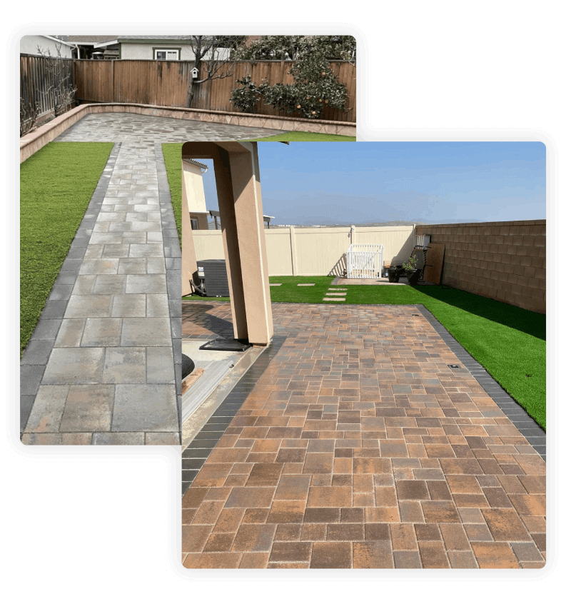 Stone and brick walkways