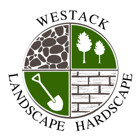Westack logo: circle in 4 parts showing cobblestone, bricks, shovel, and trees