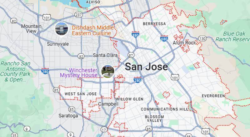 San Jose, CA map